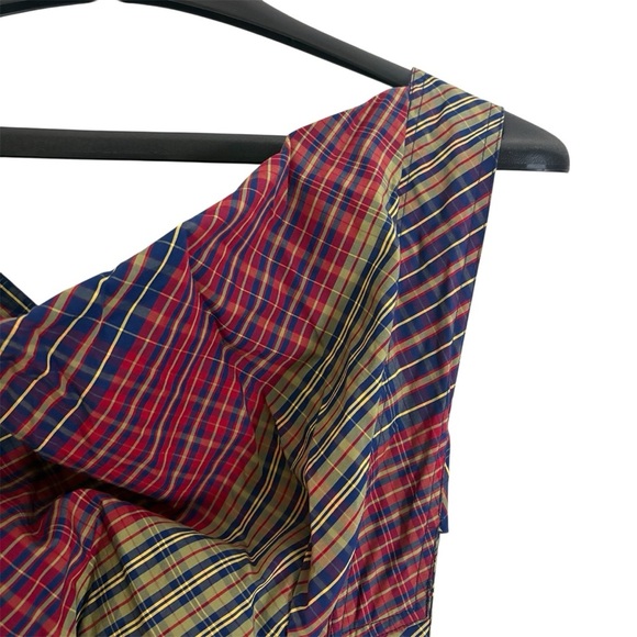 Donoratico By Ding Yong Plaid Fit & Flair Scoop Neck Short Dress Size Small - Picture 3 of 13